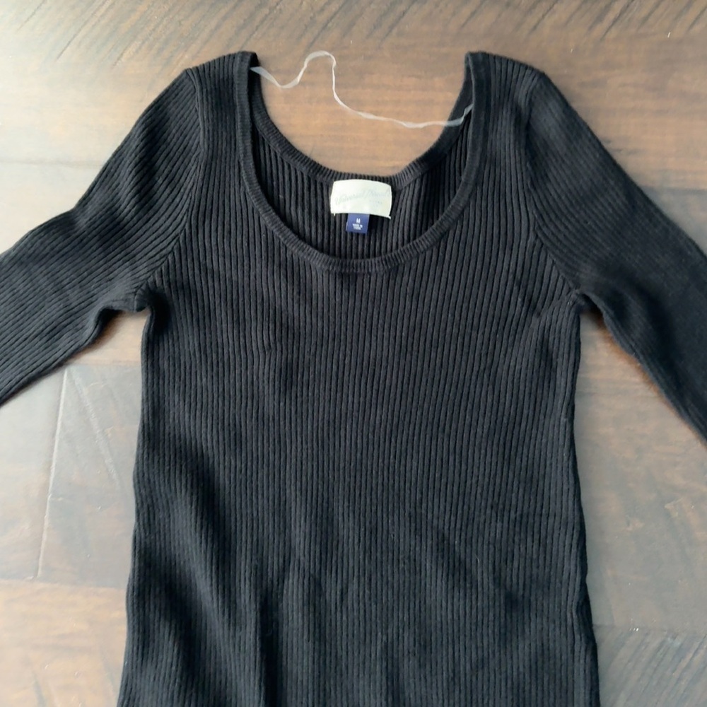 Black Ribbed Midi Dress - Picture 8 of 10